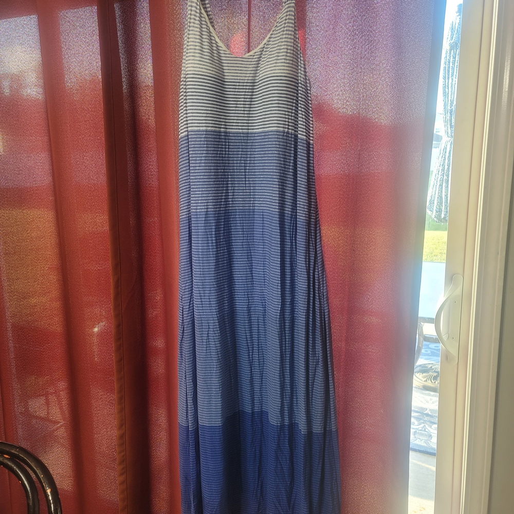 Soma Navy and White Gradient Maxi Dress